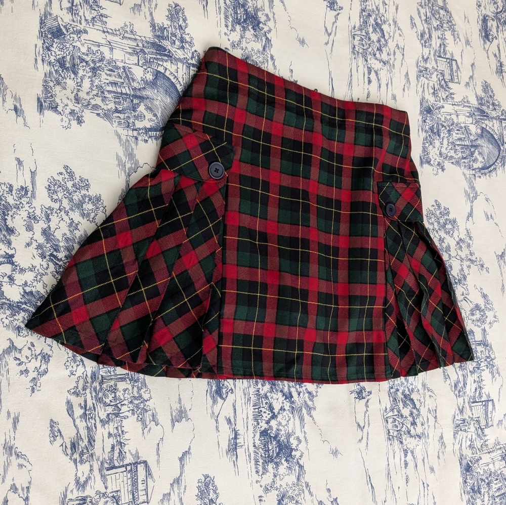 Lands End Holiday Plaid Skirt, Size 2